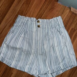 American Eagle Striped Mom Shorts Blue and White Size 4